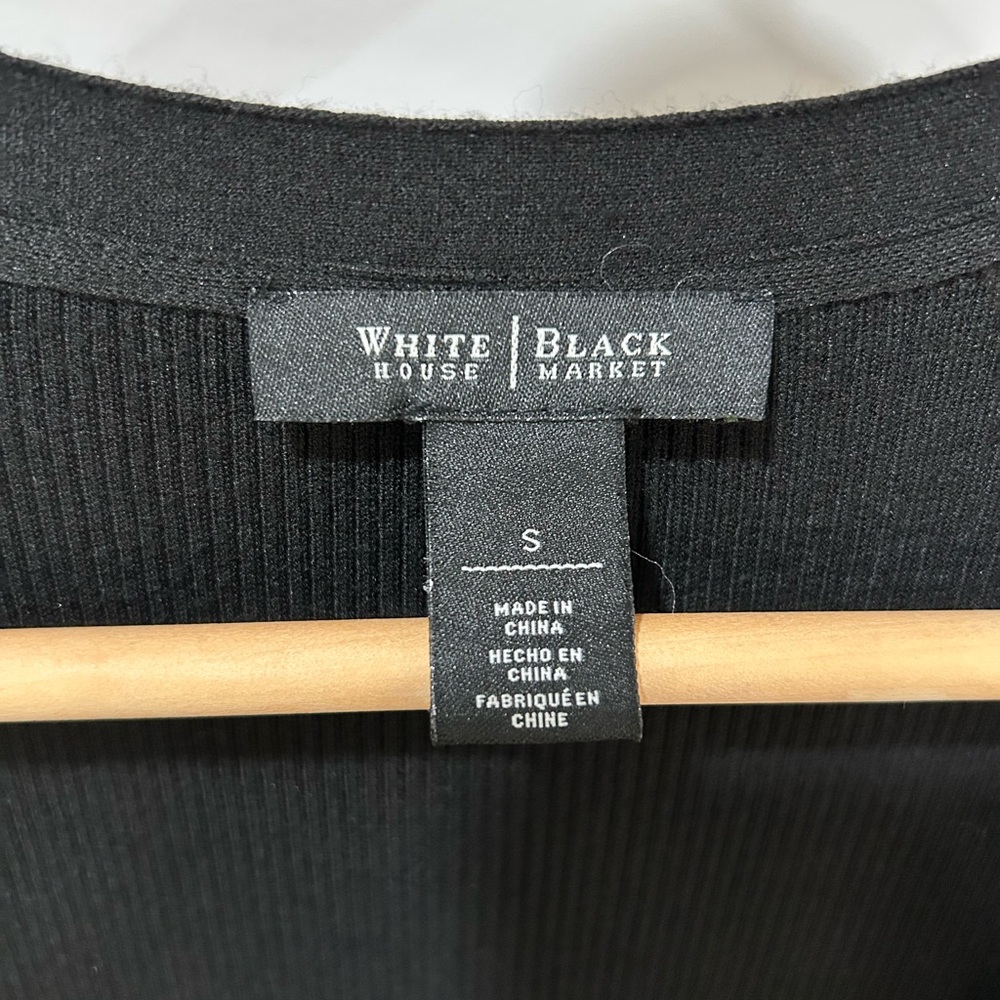 White House Black Market Black Sweater Cardigan Ankle Length Size Small - Picture 3 of 8